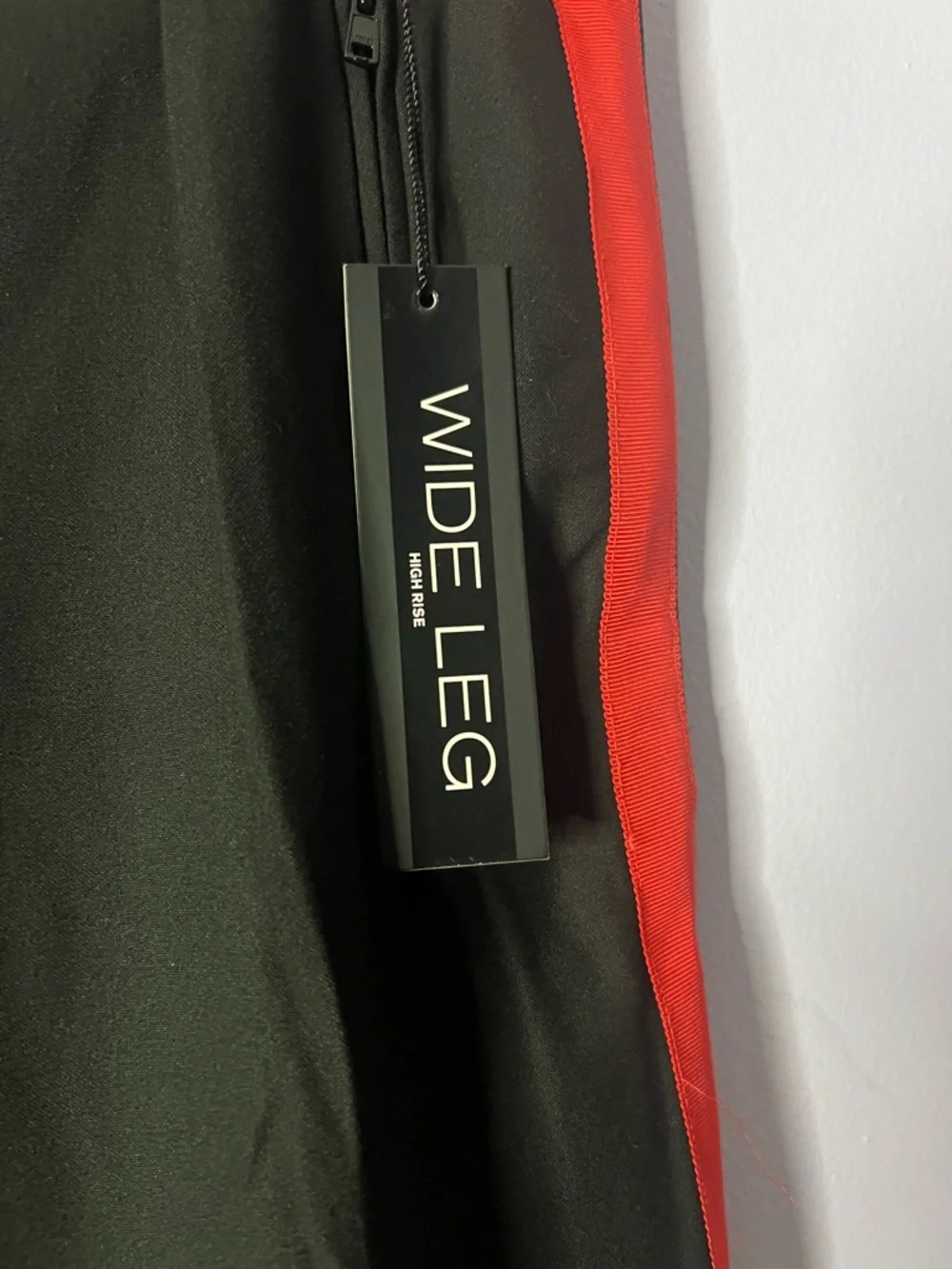 EXPRESS 🔥 High Waist Wide Leg Track Pants Black with Red Side Stripes - Picture 6 of 10